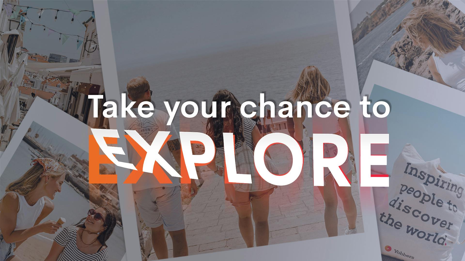 Mädchen auf Polaroids entdeckt Lissabon und Cascais mit ihren Freunden