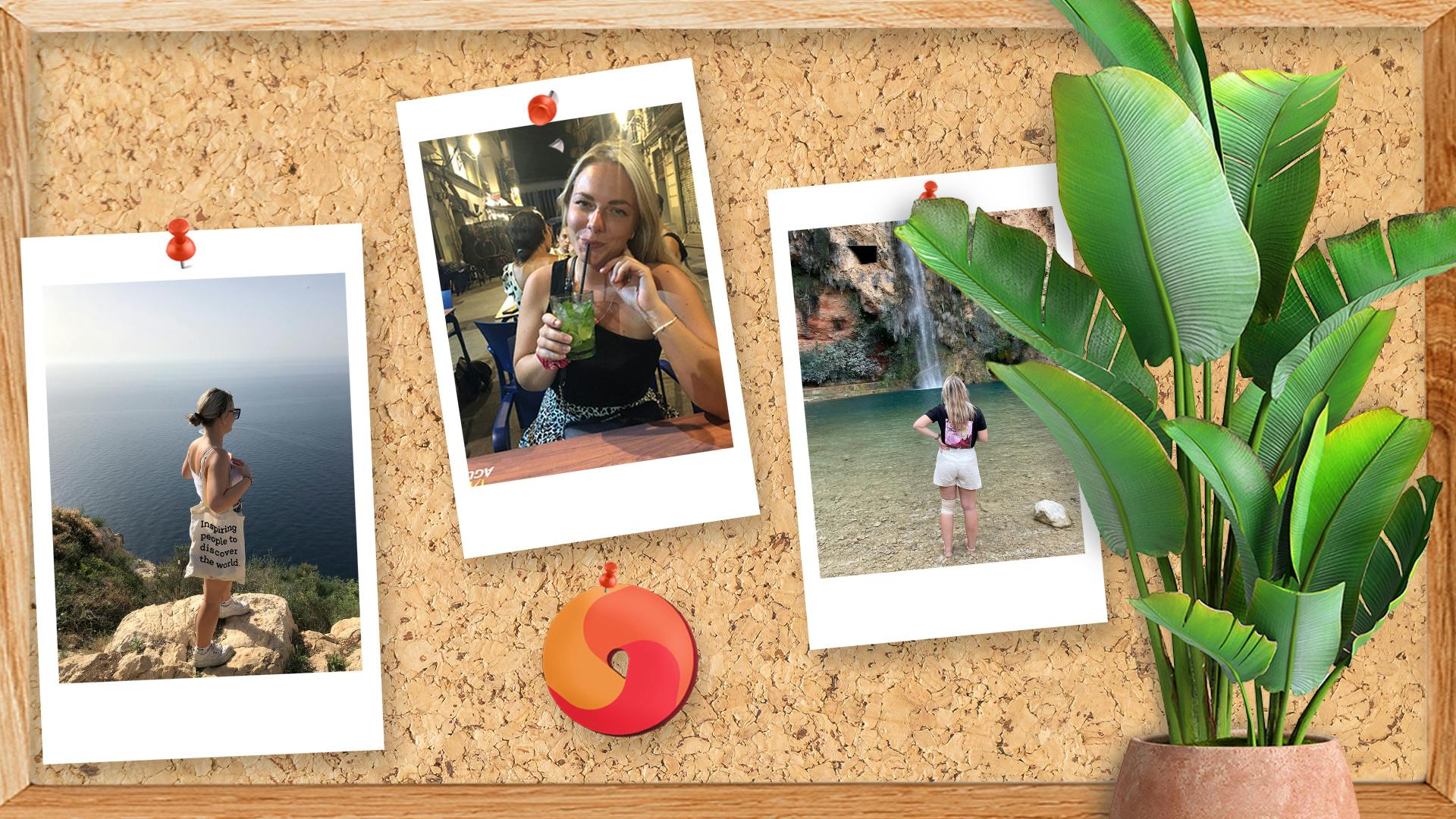 A clipboard with the memories of Carmen's adventure in Spain