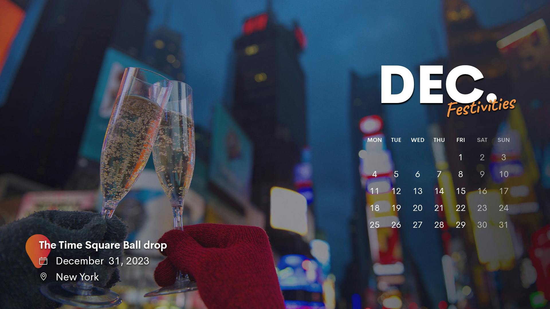 Holiday in December, Time Square Ball Drop