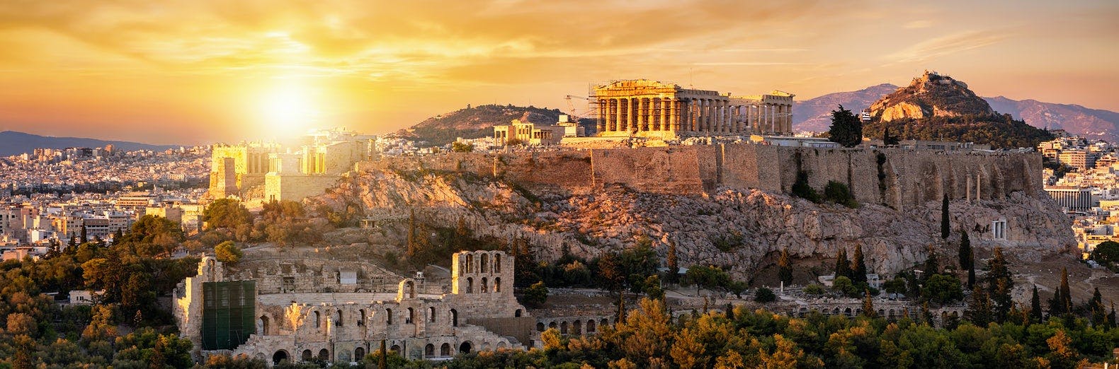 Athen bei Sonnenaufgang