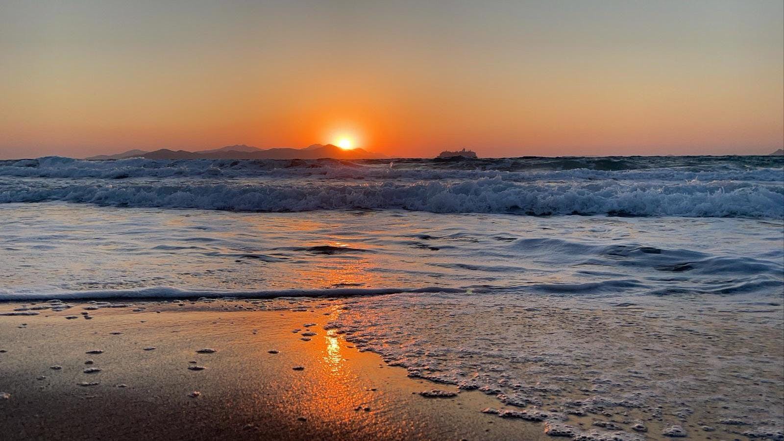 Sunset beach Kos Greece