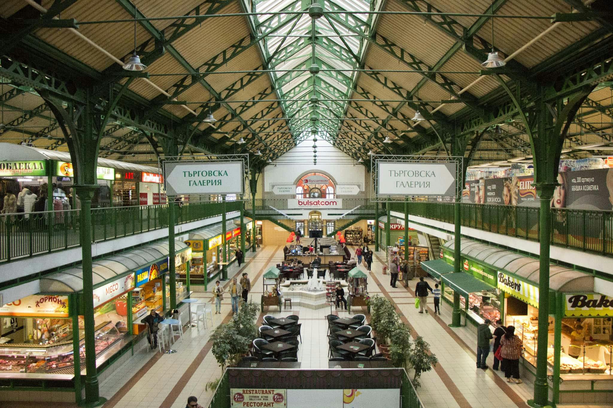 Central Marcado of Sofia seen from above with stalls