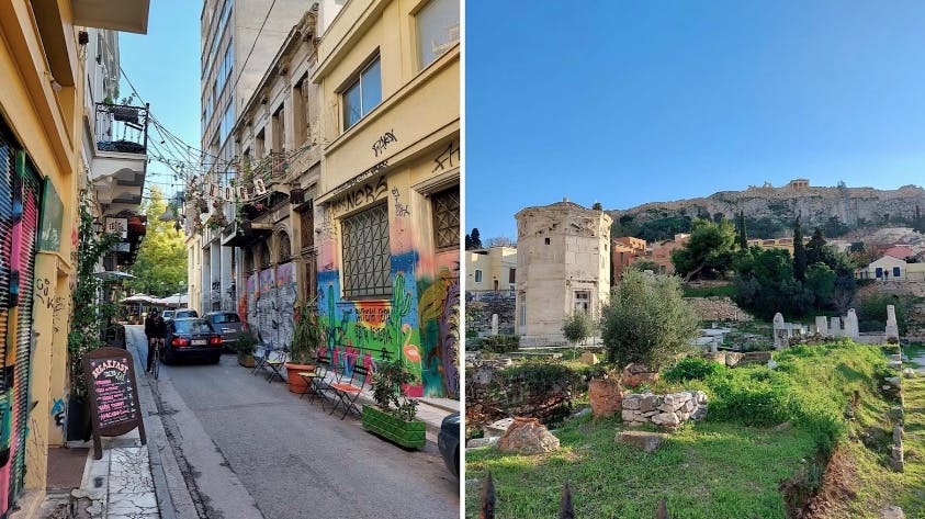 working and living in athens