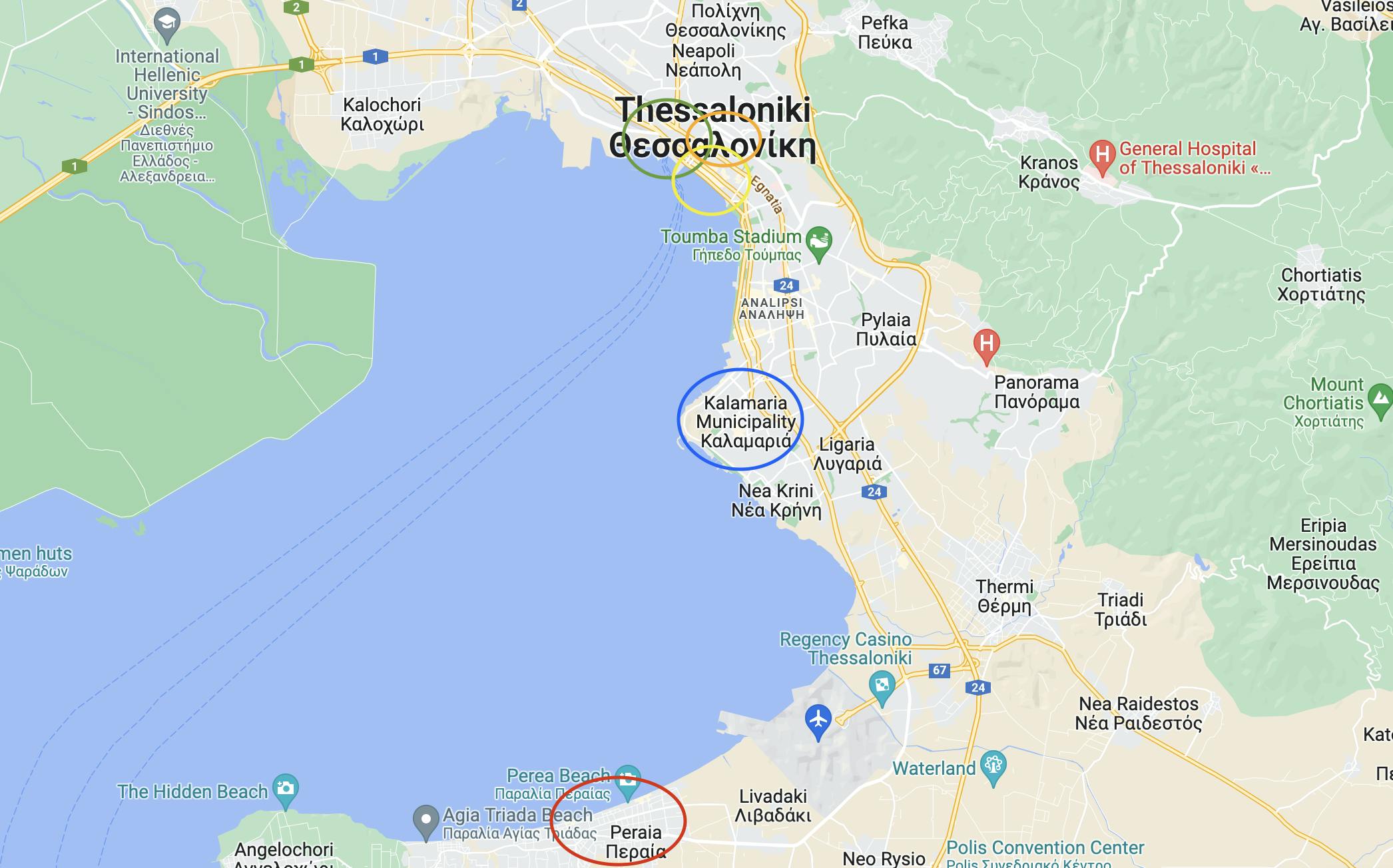 Karte von Thessaloniki