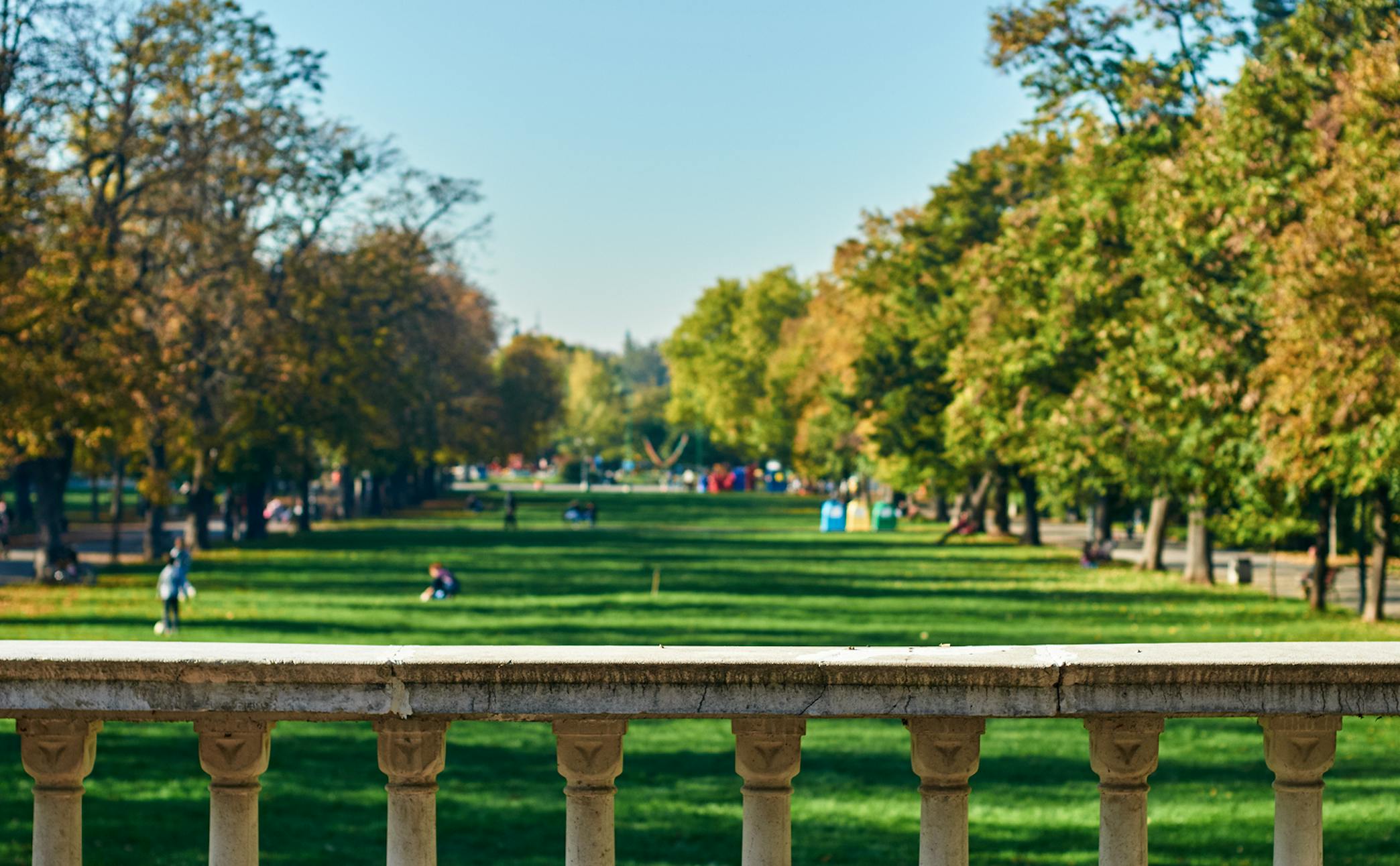 green park in sofia from a bridge with many trees